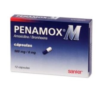 Penamox 500 mg / 8 mg Amoxicilina + Bromhexina 12 ud Cápsulas