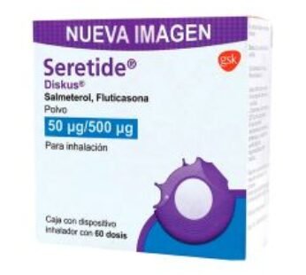 Seretide Diskus 50 mcg Salmeterol/500 mcg Fluticasona Polvo para Inhalación 60 Dosis