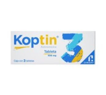 Koptin 500 mg Azitromicina 3 ud Tabletas