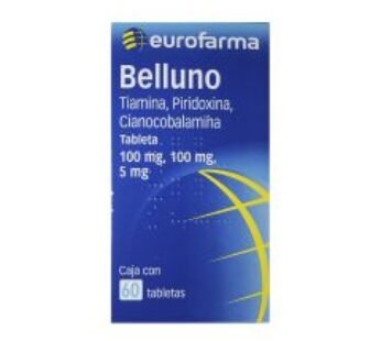 Belluno 100mg Tiamina, 100mg Piridoxina, 5mg Cianocobalamina 60 ud tabletas