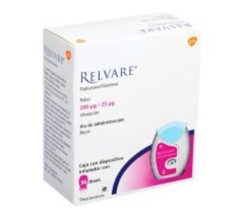 Relvare 200 mg / 25 mg Fluticasona + Vilanterol 30 Dosis Polvo