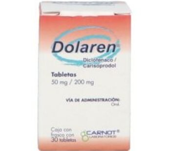 Dolaren 200 mg / 50 mg Carisoprodol + Diclofenaco 30 ud Comprimidos
