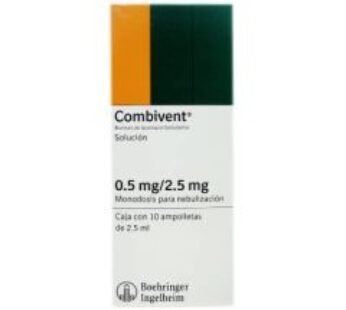 Combivent 0.5 mg Bromuro de Ipratropio/2.5 mg Salbutamol 10 Ampolletas