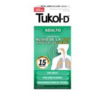 Tukol-D 2.0 g/0.2 g Guaifenesina, Dextrometorfano 125 ml Frasco
