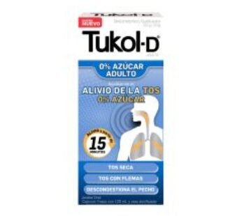 Tukol-D Diabetes 0.2 g/2.0 g Dextrometorfano, Guaifenesina 120 ml Frasco