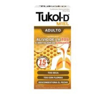 Tukol-D Miel 2.0 g/0.2 g Guaifenesina, Dextrometorfano Adulto 120 ml Frasco