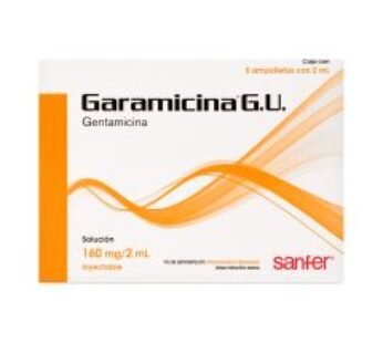 Garamicina 160 mg/ 2 ml Gentamicina 5 ud ampolletas
