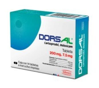 Dorsal 200/7.5 mg Carisoprodol+Meloxicam 14 ud Tabletas