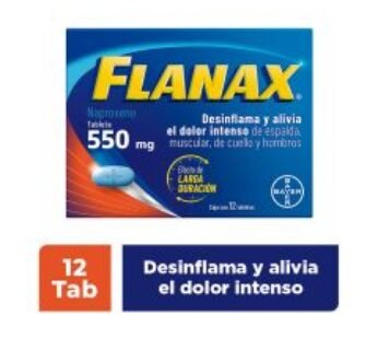 Flanax 550 mg Naproxeno 12 Tabletas