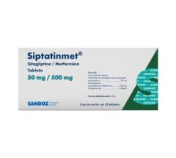Siptatinmet 50 mg Sitagliptina/500 mg Metformina 28 Tabletas