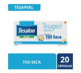 Tesalon Tesaperl 100 mg Benzonatato 20 Cápsulas