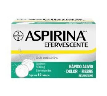 Aspirina Efervescente 500 mg Ácido Acetilsalicílico 12 ud Tabletas