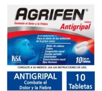 Agrifen 500 mg Paracetamol Antigripal 10 ud Tabletas