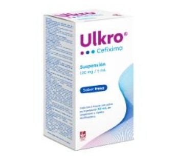 Ulkro 100 mg/5 ml Cefixima Suspensión Sabor Fresa 50 ml