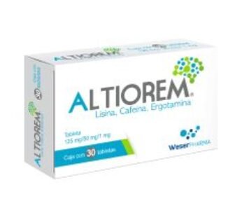 Altiorem 125 mg Lisina/50 mg Cafeína/1 mg Ergotamina 30 ud tab
