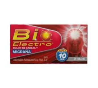 Bio Electro 250 mg Ácido Acetilsalicílico/250 mg Paracetamol/65 mg Cafeína 24 Tabletas