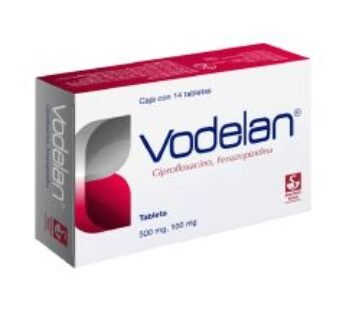 Vodelan 500 mg / 100 mg Ciprofloxacino + Fenazopiridina 14 ud Tabletas