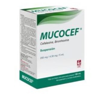 Mucocef 250 mg / 4.39 mg / 5 ml Bromhexina + Cefalexina 100 ml Suspensión