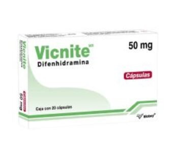 Genérico de Marca 50 mg Difenhidramina 20 Cápsulas