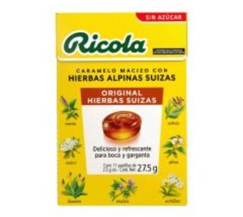 Ricola Caramelo Macizo con Hierbas Alpinas Suizas Original Sin Azúcar 11 ud Pastillas