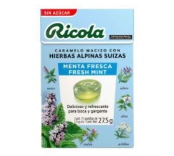 Ricola Caramelo Macizo con Hierbas Alpinas Suizas Menta Fresca Sin Azúcar 11 ud Pastillas