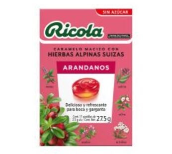 Ricola Caramelo Macizo con Hierbas Alpinas Finas Sabor Arándano 27.5 g