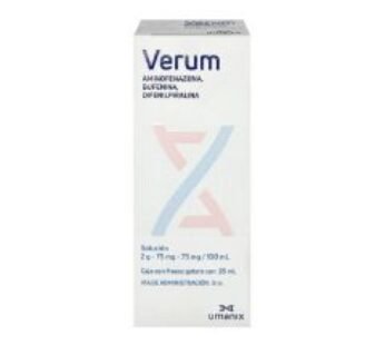 Verum 2 g Aminofenazona/75 mg Bufenina/75 mg Difenilpiralina/100 ml Solución 25 ml Gotas