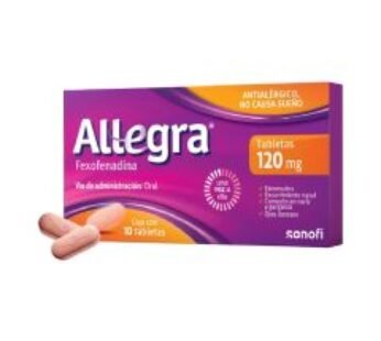 Allegra 120 mg Fexofenadina 10 Tabletas