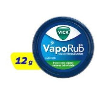 Vick Vaporub Alcanfor, Mentol, Eupcalito Ungüento Lata 12 g