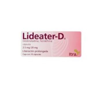 Lideater-D 2.5 mg Desloratadina/20 mg Fenilefrina 10 Cápsulas